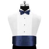 Peluche Cerulean Navy Blue Cummerbund & Bow Tie Set