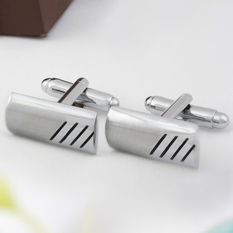 Kavove The Kitty-Cornered Silver Coloured Cufflinks