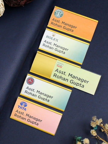 Kavove  Golden Aluminium Name Badge (68x33mm)
