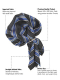 Kavove The Pleasing Striped Black Cravat & Pocket Square set