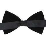 Kavove Solid Velvet Black Colour Bow Tie