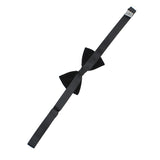 Kavove Solid Velvet Black Colour Bow Tie