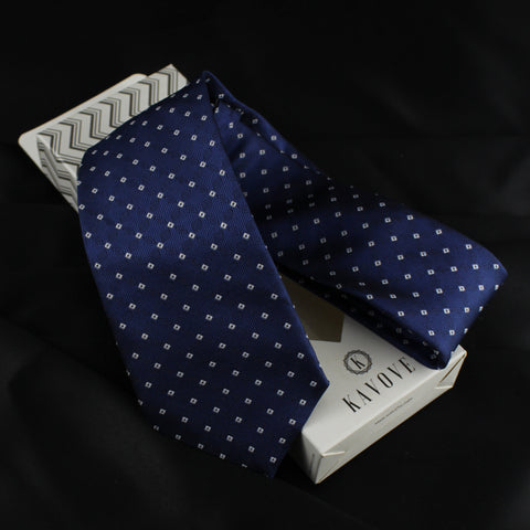 Kovove Blue Checkered Neck Tie For Men