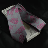 Kovove Gray Floral Neck Tie For Men
