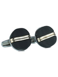 Kavove The Curvy Bridge Black Coloured Cufflinks For Men