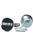 Kavove The Curvy Bridge Black Coloured Cufflinks For Men