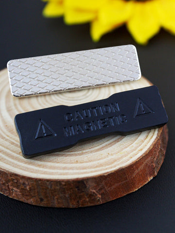 Kavove  Silver & Black Double Magnet Badge Holder (45x13mm)
