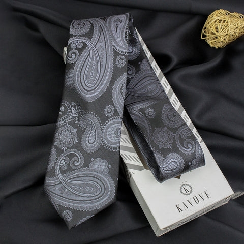 Kovove Black Paisley Neck Tie For Men