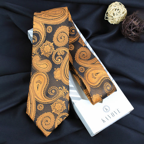 Kovove Smoothing Black Paisley Neck Tie For Men