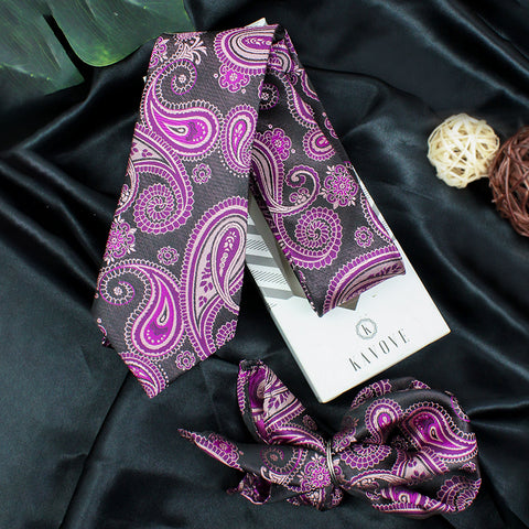 Kovove The Royal Paisley Pink Necktie and Pocket Square Gift Box