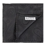 Kavove Elegant Black Paisley Pocket Square For Men