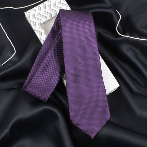 Kovove The Elegant Self Checkered Purple Necktie For Men