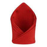 Kovove The Elegant Self Checkered Cherry Red Pocket Square For Men