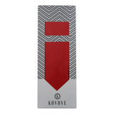Kovove The Elegant Self Checkered Cherry Red Necktie and Pocket Square Gift Box