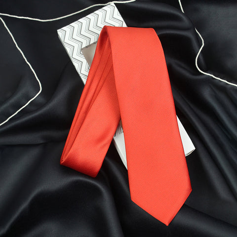 Kovove The Elegant Self Striped Red Necktie For Men