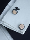 Kavove Coral Bloom Peach Cufflinks For Men