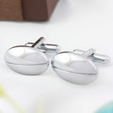 Kavove The Oval Surprise Silver Coloured Cufflinks For Men