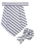 Kavove The Zebra Striped Grey Cravat & Pocket Square set