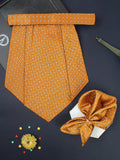 Kavove The Enchanting Polka Dot Yellow Cravat & Pocket Square set