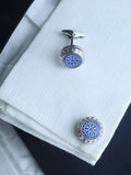 Kavove Azure Bloom Blue Cufflinks For Men