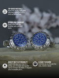 Kavove Azure Bloom Blue Cufflinks For Men