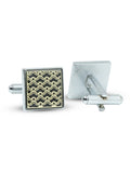 Kavove Regal Grid Black Cufflinks For Men