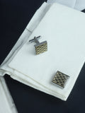 Kavove Regal Grid Black Cufflinks For Men