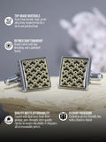 Kavove Regal Grid Black Cufflinks For Men