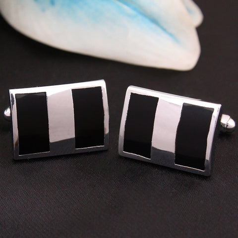 Kavove The Silver Cut Black Cufflinks