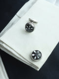 Kavove Classic Bloom Black Cufflinks For Men