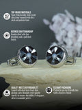 Kavove Classic Bloom Black Cufflinks For Men