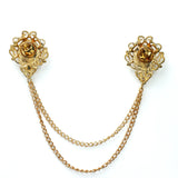 Kavove The Twin Garnet Golden Colour Brooch