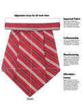 Kavove The Sharp Striped  Red Cravat & Pocket Square set