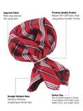Kavove The Sharp Striped  Red Cravat & Pocket Square set