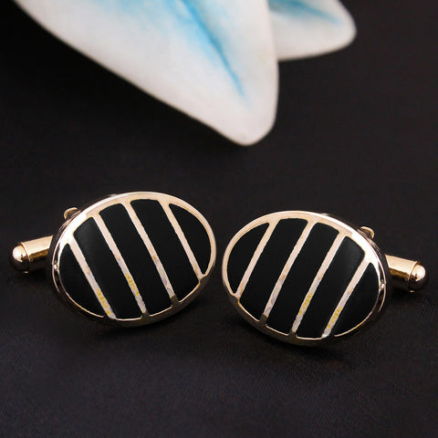 Kavove The Stunning Crest Gold Coloured Cufflinks For Men