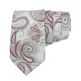 Kovove Exotic White Paisley Neck Tie For Men