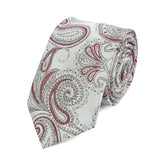 Kovove Exotic White Paisley Neck Tie For Men