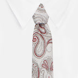 Kovove Exotic White Paisley Neck Tie For Men