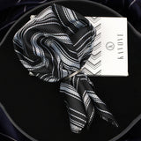 Kovove The Trend Setter Black Striped Pocket Square For Men