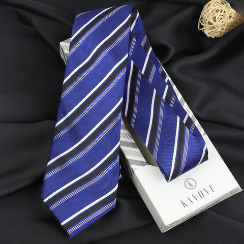 Kovove The Soulful Striped Blue Necktie For Men