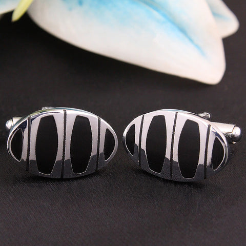 Kavove The Harmonic Black Coloured Cufflinks For Men