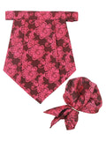 Kavove The Blooming Floral Maroon Cravat & Pocket Square set