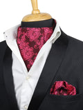 Kavove The Blooming Floral Maroon Cravat & Pocket Square set