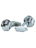 Kavove Classic Twist Silver Cufflinks For Men