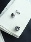 Kavove Classic Twist Silver Cufflinks For Men