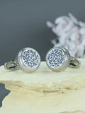 Kavove The Paint Stroke Blue Cufflinks For Men
