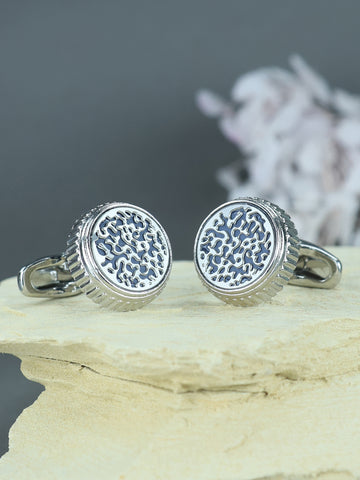 Kavove The Paint Stroke Blue Cufflinks For Men