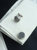 Kavove The Paint Stroke Blue Cufflinks For Men