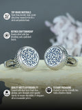 Kavove The Paint Stroke Blue Cufflinks For Men