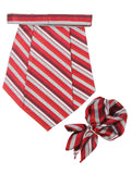 Kavove The Selective Striped Red Cravat & Pocket Square set